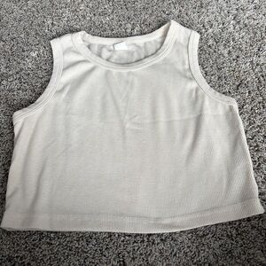 SHEIN Beige Ribbed Kids Tank Top